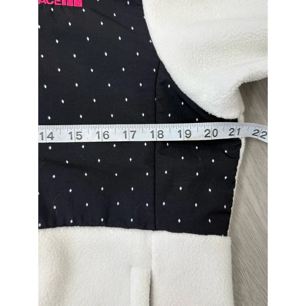 The North Face Jacket Teen Girls XL 18 Black White Denali Hooded Diamond Fleece